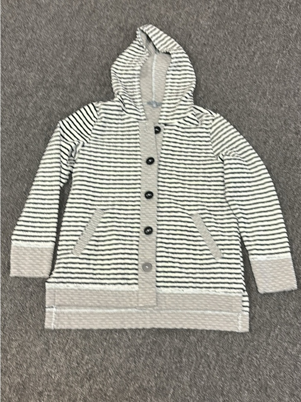 Habitat Clothes To Live In Gray and Black Striped Jacket Size XS